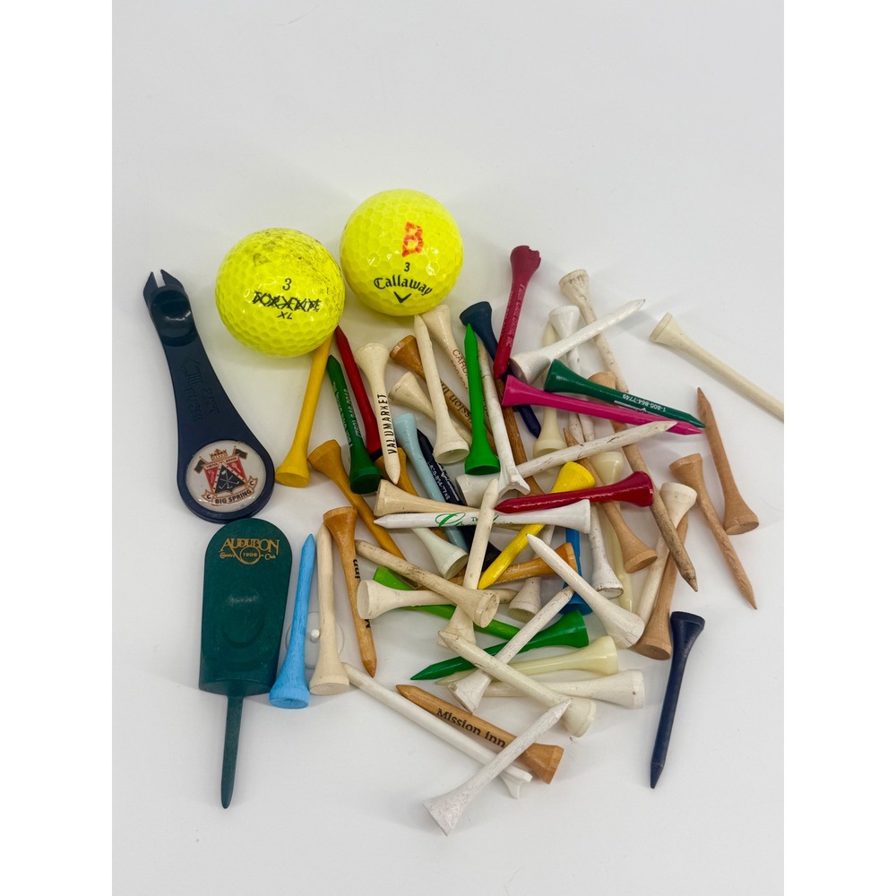 Vintage Golf Lot Callaway Vintage Tees Divot Tools Gene Fawbush Memorabilia